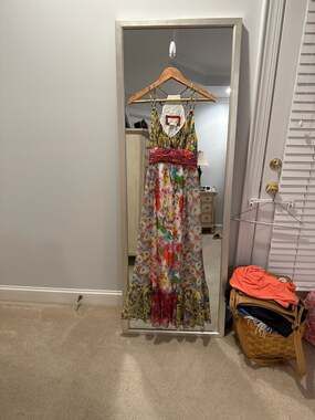 by Anthropologie Malibu Floral Patchwork Maxi Dress Size 4